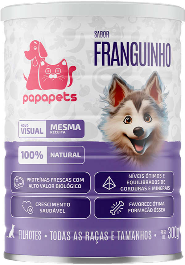 Ração Úmida Papapets Franguinho para Cães Filhotes - 300 g