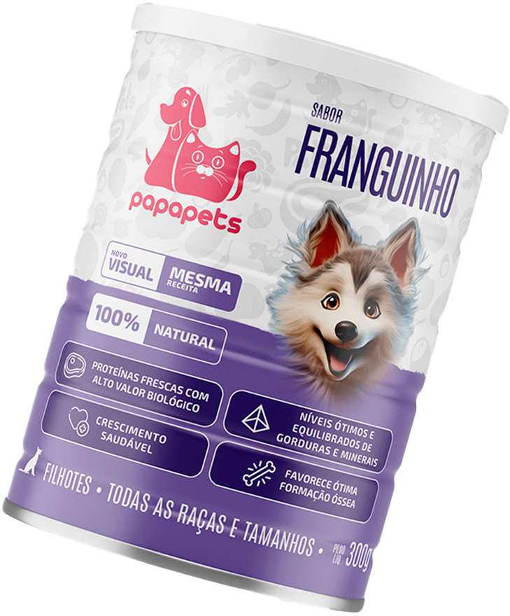 Ração Úmida Papapets Franguinho para Cães Filhotes - 300 g