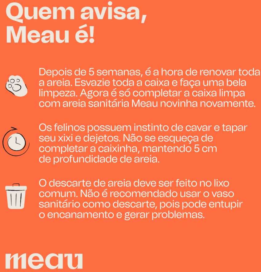 Areia Sanitária Branca Meau Grãos Minerais para Gatos - 1,8Kg