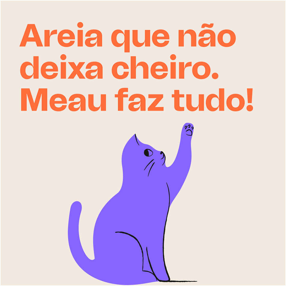 Areia Sanitária Branca Meau Grãos Minerais para Gatos - 1,8Kg