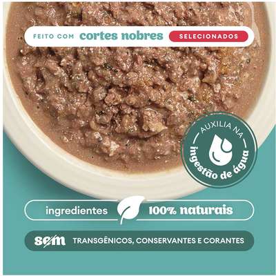 Ração Úmida Pet Delícia Sachê Natural Ragu de Carne com Legumes para Cães