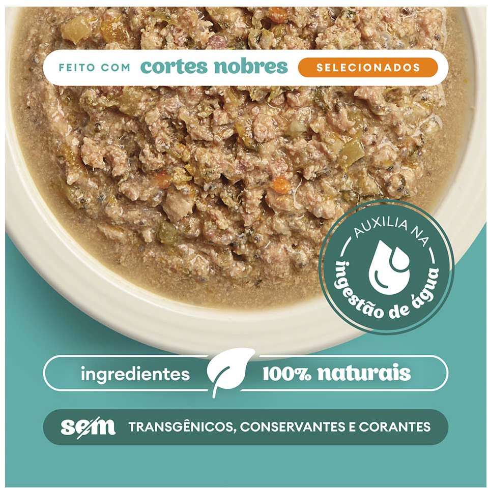 Ração Úmida Pet Delícia Sachê Natural Ragu de Frango com Legumes para Cães - 80 g