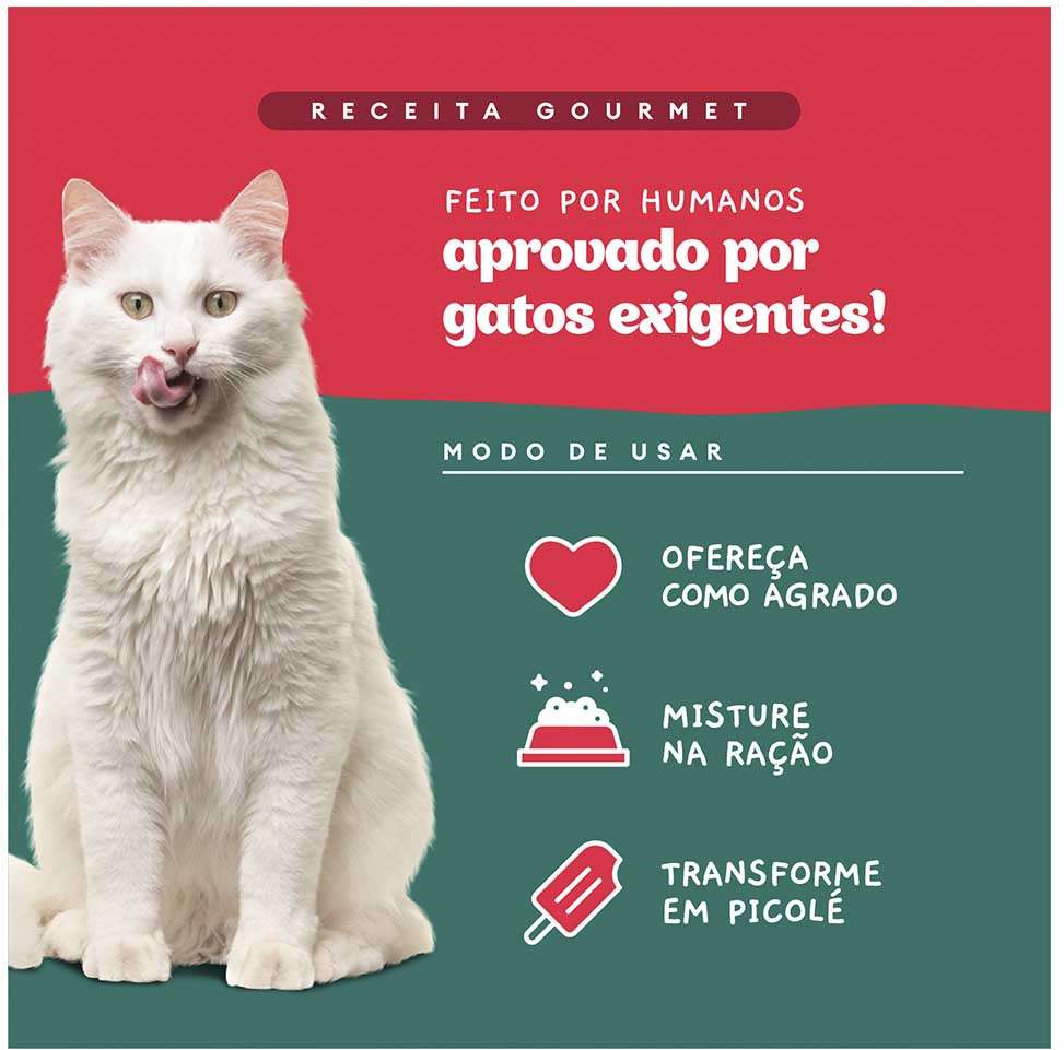 Ração Úmida Pet Delícia Sachê Natural Ragu de Carne com Chia para Gatos - 80 g