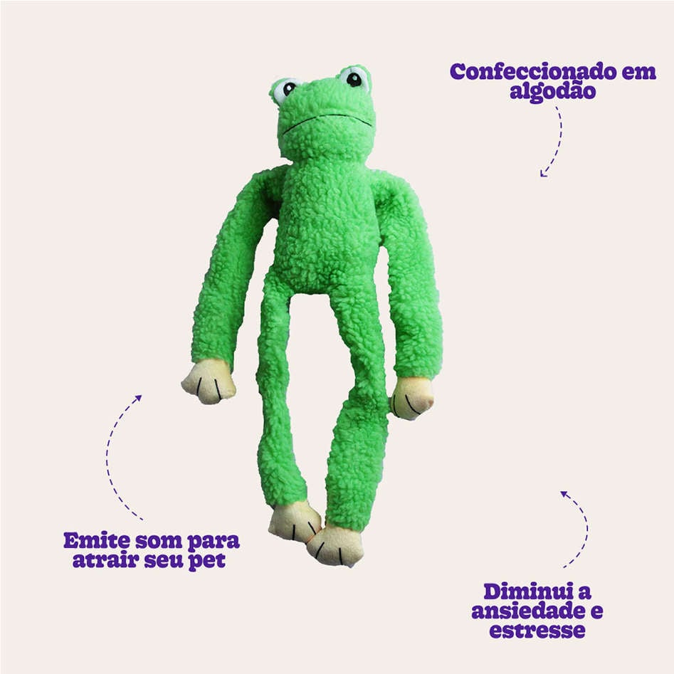 Brinquedo Chalesco Pelúcia Sapo para Cães - Tam. Único