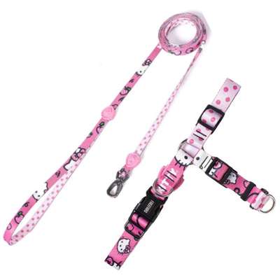 Peitoral Antipuxão e Guia Freefaro Hello Kitty para Cães