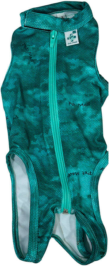 Roupa Pós Cirúrgica Pet Med Regular Dry Light Supreme Verde para Gatos - Tam. 1