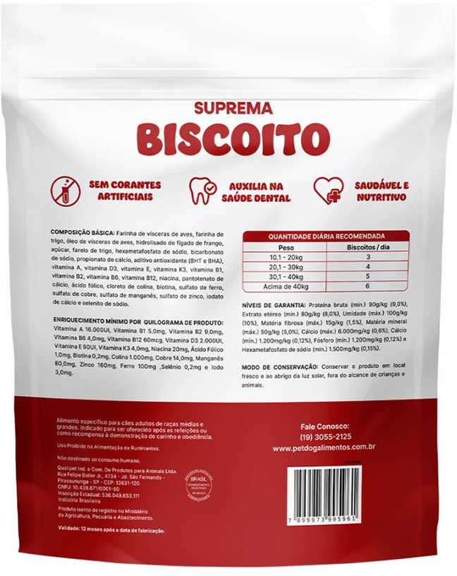 Biscoito Suprema para Cães Adultos Porte Médio e Grande - 400g