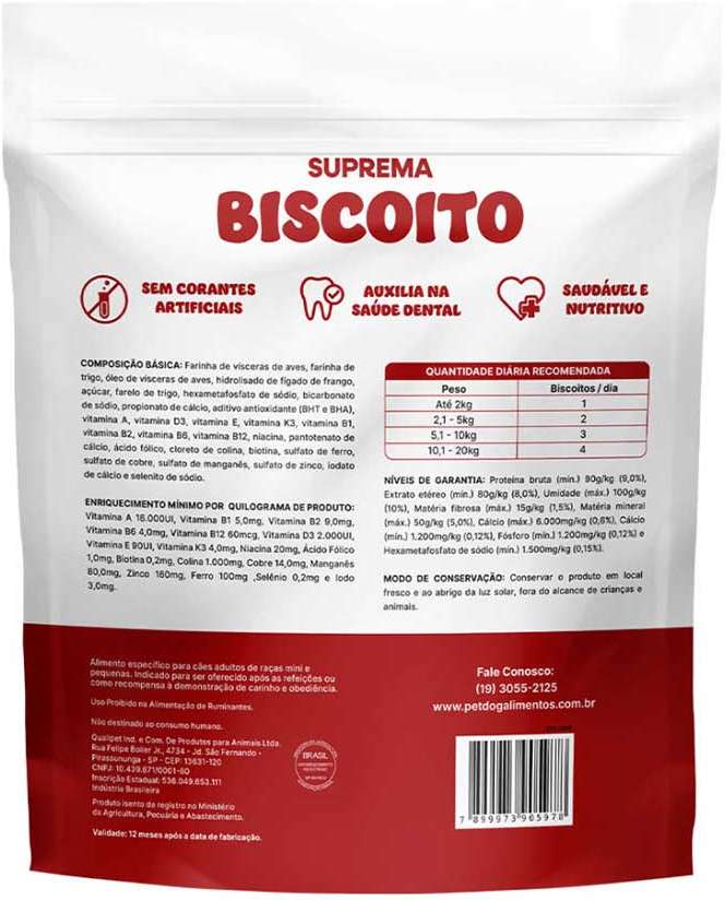 Biscoito Suprema para Cães Adultos Porte Pequeno - 1Kg