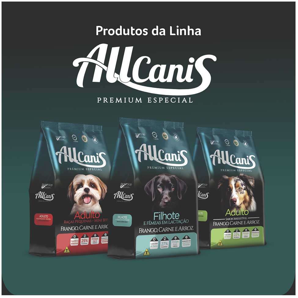 Ração Allcanis Premium Especial Adulto Frango, Carne e Arroz - 15Kg