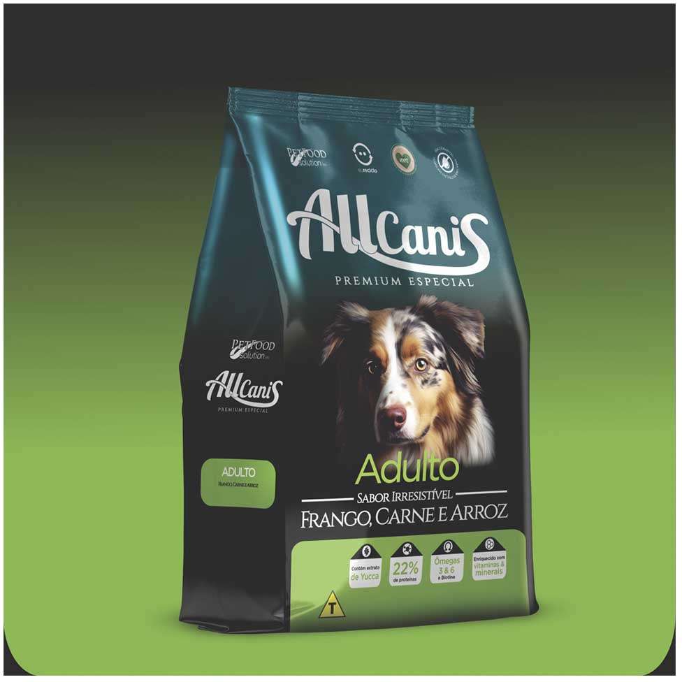 Ração Allcanis Premium Especial Adulto Frango, Carne e Arroz - 15Kg