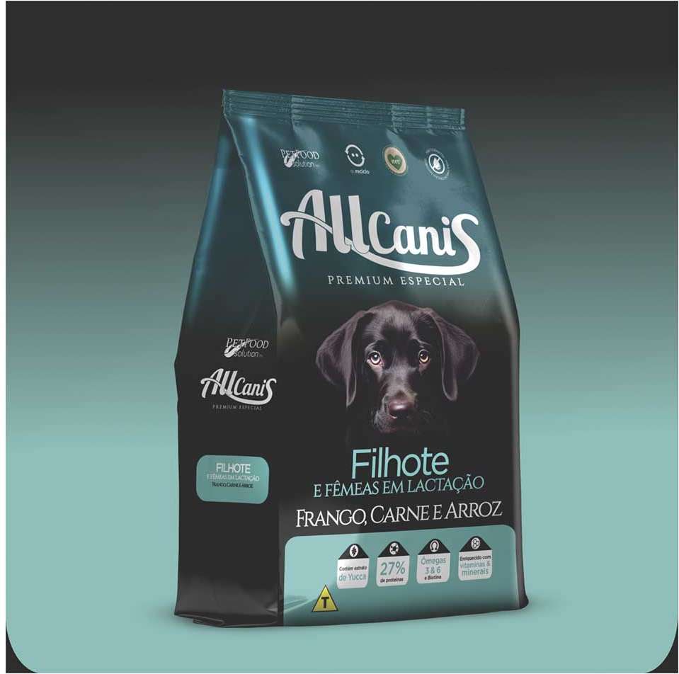 Ração Allcanis Premium Especial Filhote/ Femêa em Lactação Frango, Carne e Arroz - 15Kg