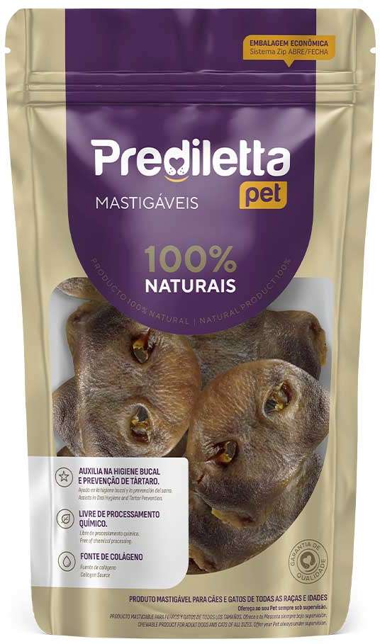 Petisco Prediletta Pet para Cães Focinho Suíno - 10 Unidades