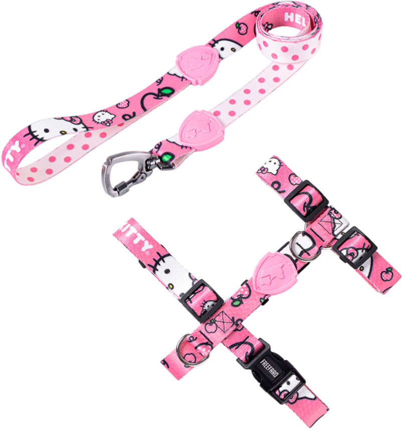 Peitoral com Guia Freefaro Hello Kitty para Gatos - Tam. M