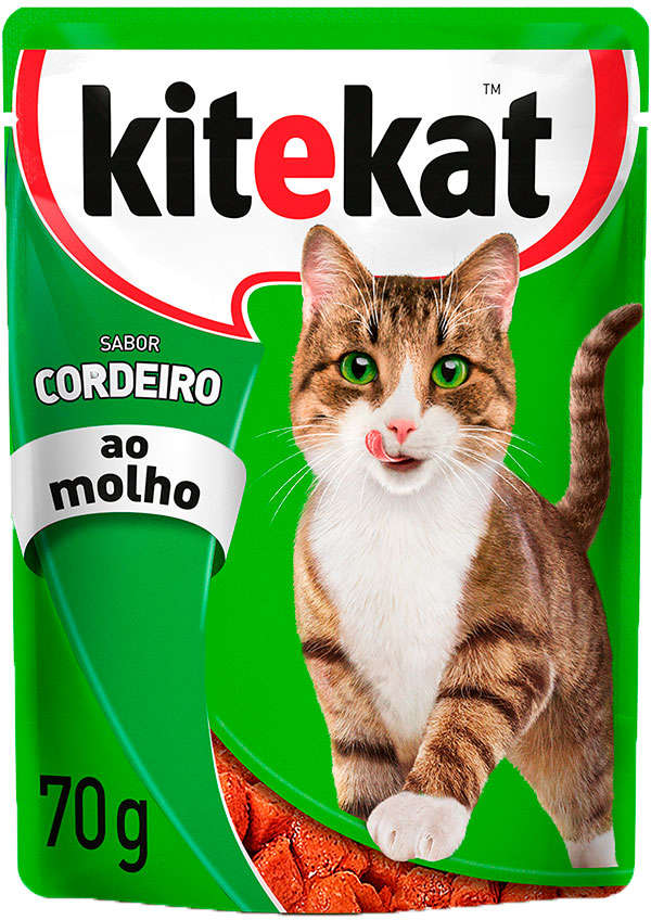 Ração Úmida Kitekat Sachê Cordeiro ao Molho para Gatos Adultos - 70 g