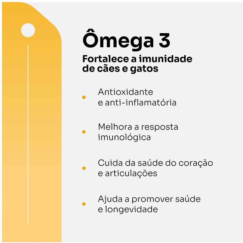 Suplemento Vitz Pet Ômega 3 500 Sabor Carne 900 mg para Cães e Gatos - 30 Cápsulas