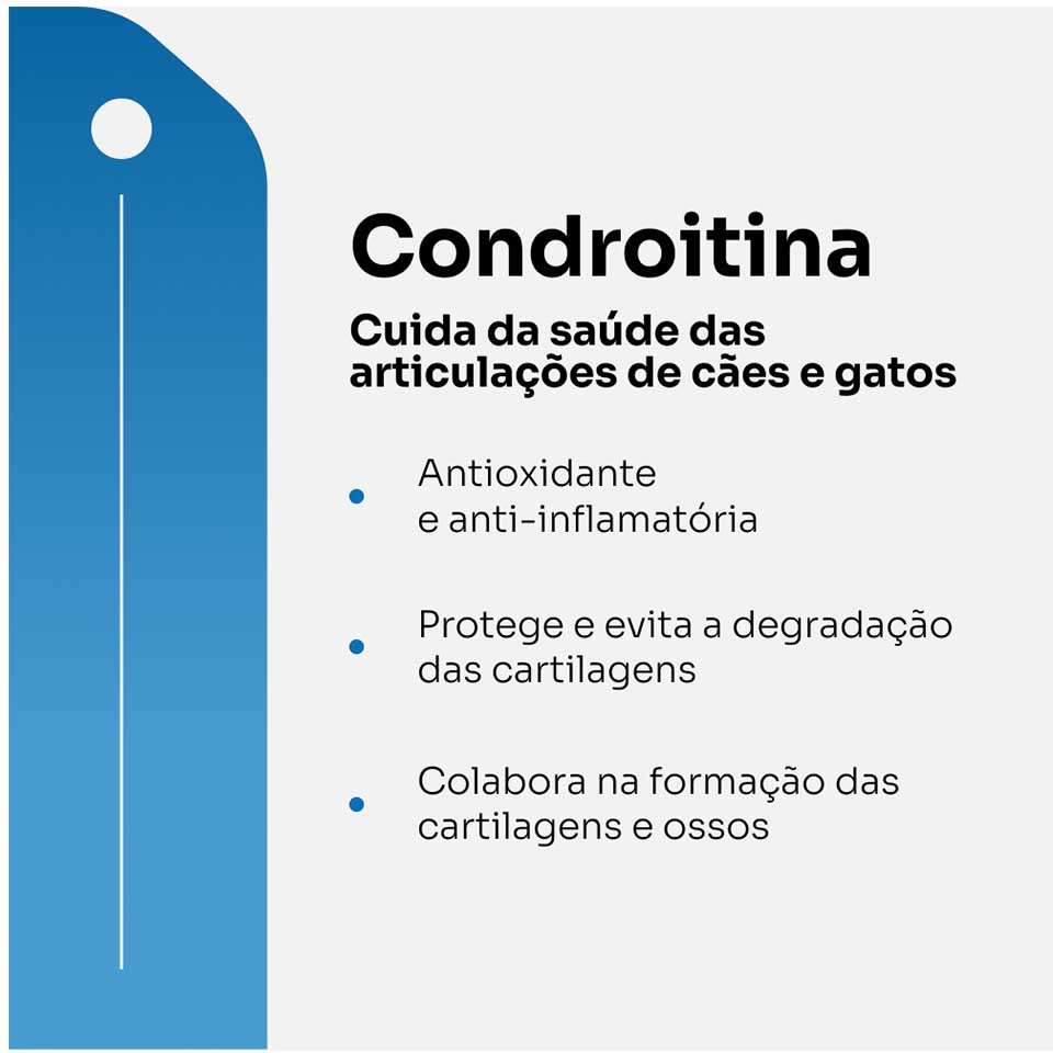 Suplemento Vitz Pet Condroitina 500 Sabor Carne 1010 mg para Cães e Gatos - 30 Cápsulas