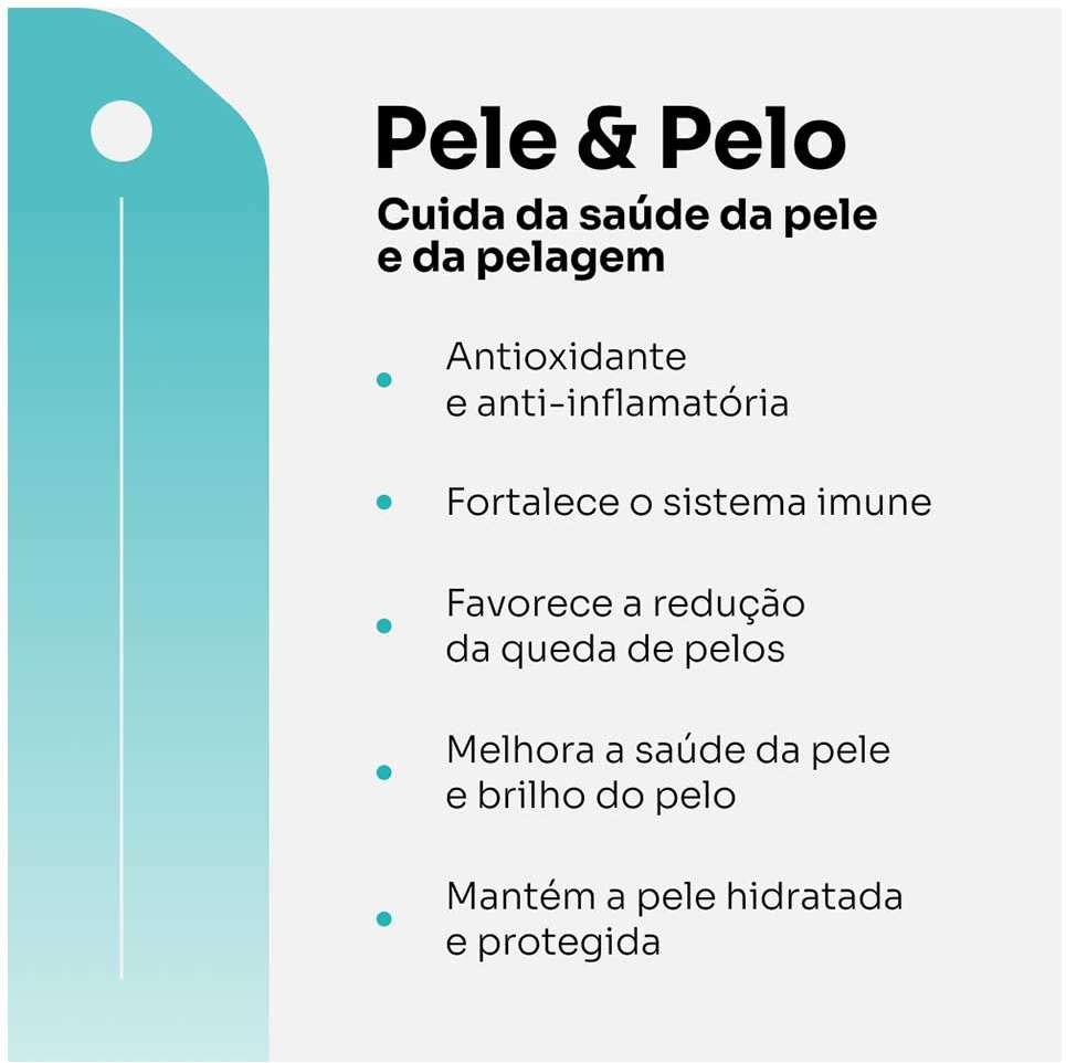 Suplemento Vitz Pet Pele e Pelo Sabor Carne 900 mg para Cães e Gatos - 30 Cápsulas