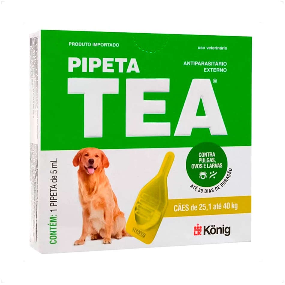 Antiparasitário Externo TEA Pipeta de 25,1 a 40Kg 5 mL para Cães - 1 Pipeta