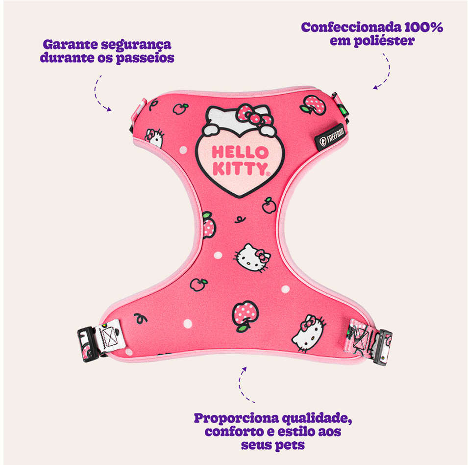 Peitoral Air Freefaro Hello Kitty para Cães - Tam. M