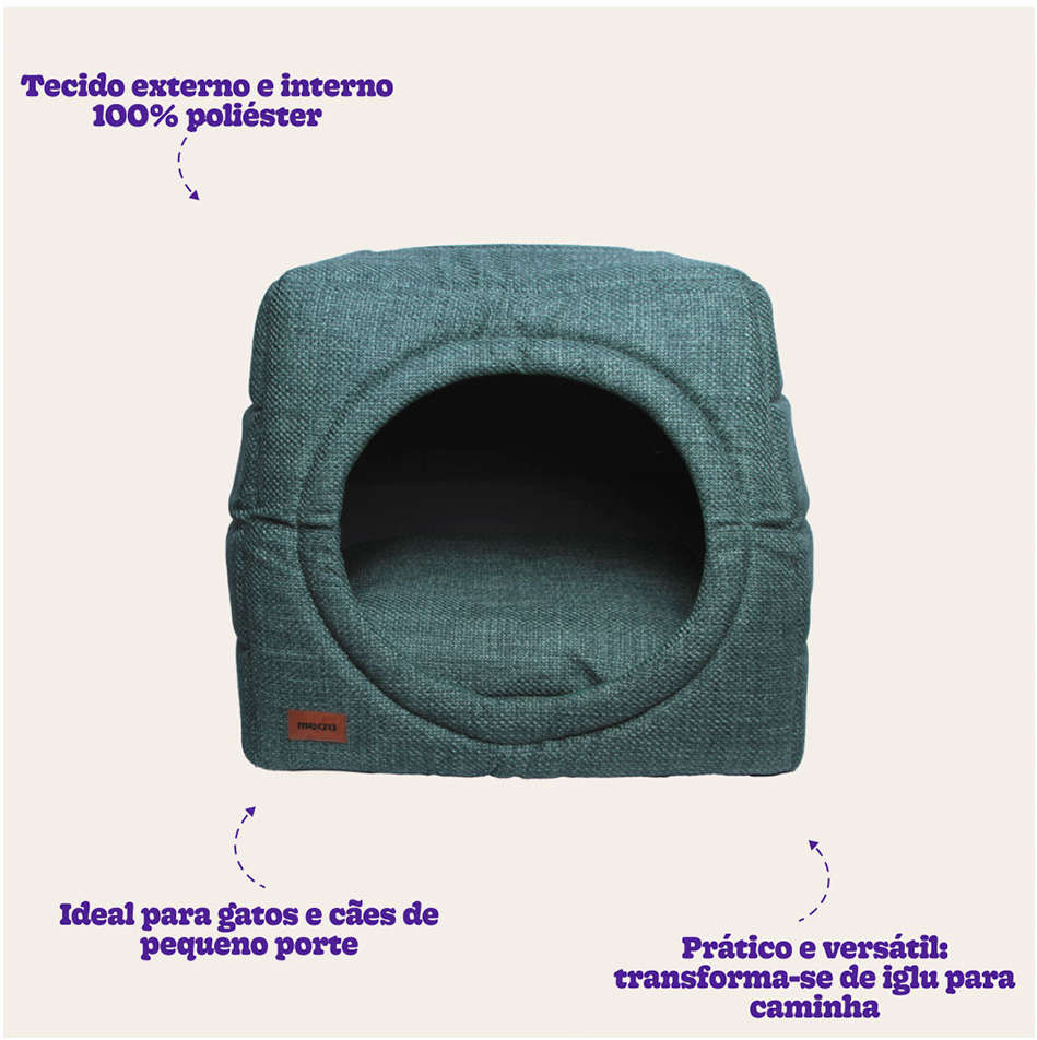 Cama Meau Toca Iglu Premium Verde Musgo - Tam. P