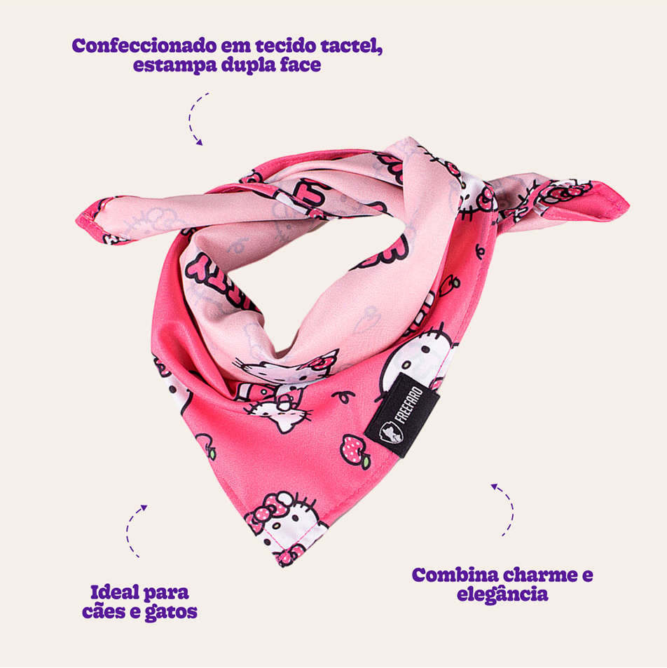 Bandana Freefaro Hello Kitty para Cães - Tam. M