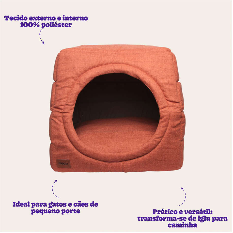 Cama Meau Toca Iglu Premium Terracota - Tam. P