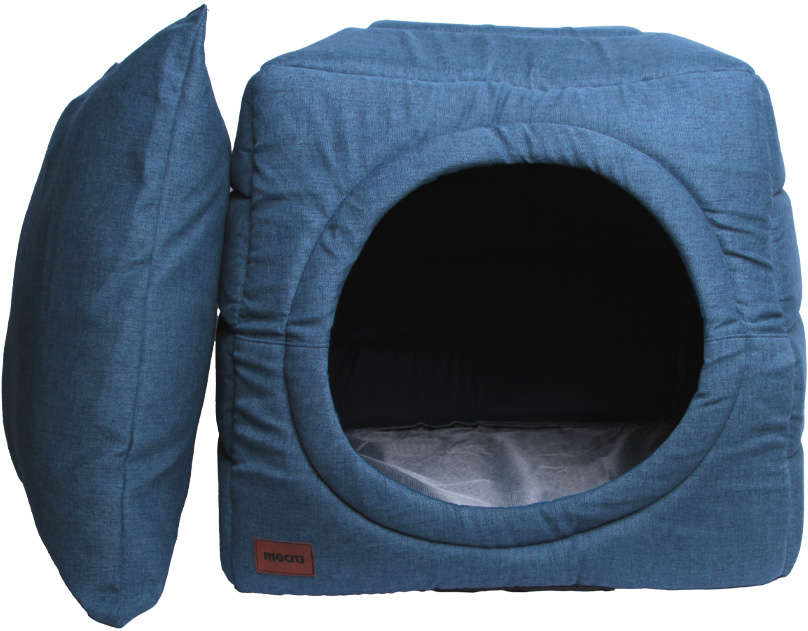 Cama Meau Toca Iglu Premium Azul - Tam. P