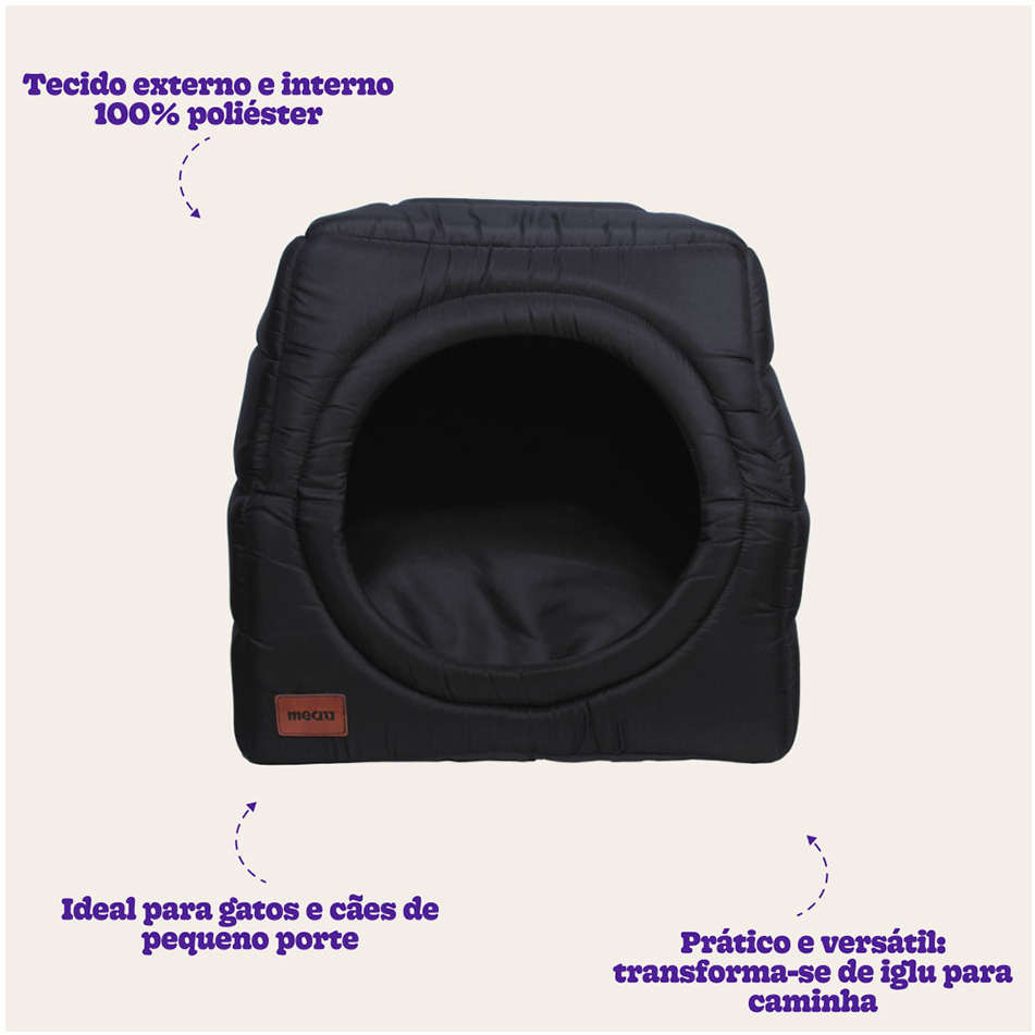 Cama Meau Toca Iglu Preto - Tam. P