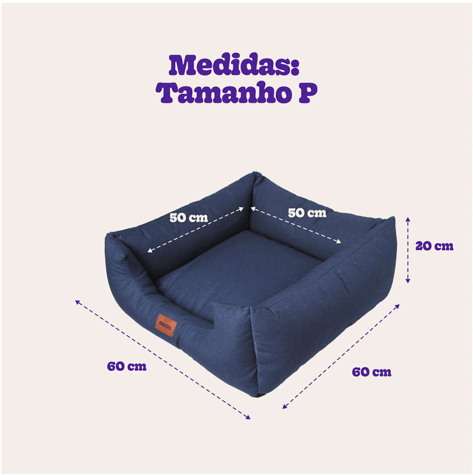 Cama Meau Quadrada Conforto Impermeável Azul Marinho - Tam. P