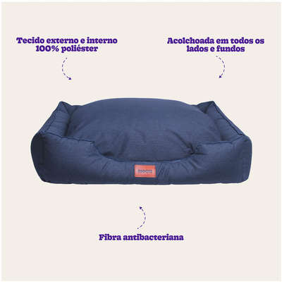Cama Meau Retangular Impermeável Azul Marinho