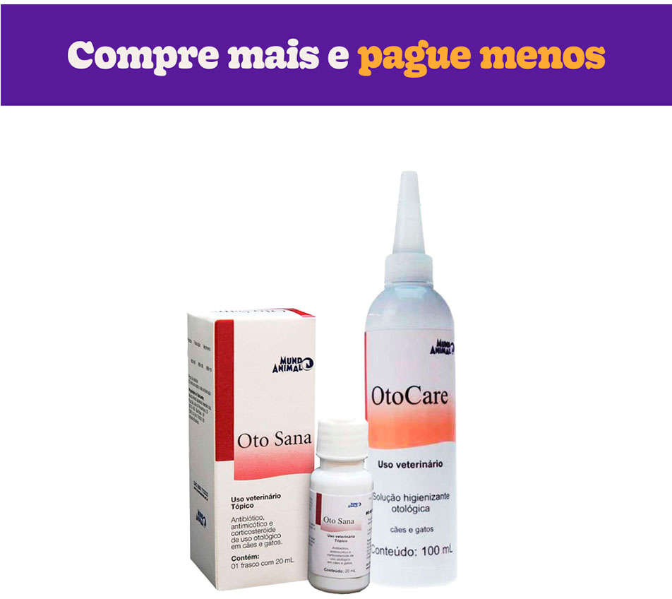 Kit Antibiótico Oto Sana Premium e Loção Limpa Orelha OtoCare - KIT