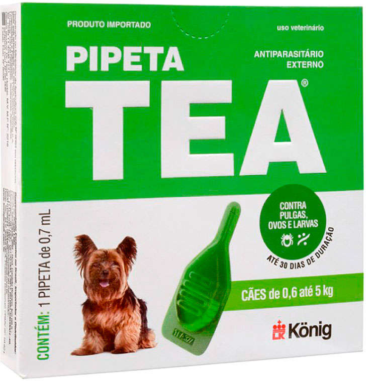 Antiparasitário Externo TEA Pipeta de 0,6 a 5Kg 0,7 mL para Cães - 1 Pipeta