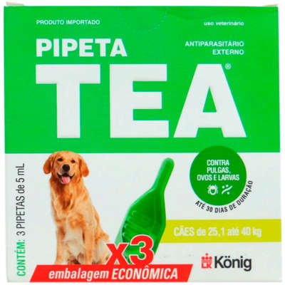 Antiparasitário Externo TEA Pipepa de 25,1 a 40 Kg 5 mL para Cães 