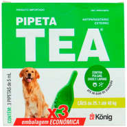 Antiparasitário Externo TEA Pipeta de 25,1 a 40Kg 5 mL para Cães - 3 Pipetas