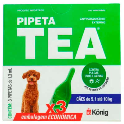 Antiparasitário Externo TEA Pipepa de 5,1 a 10 Kg 1,3 mL para Cães