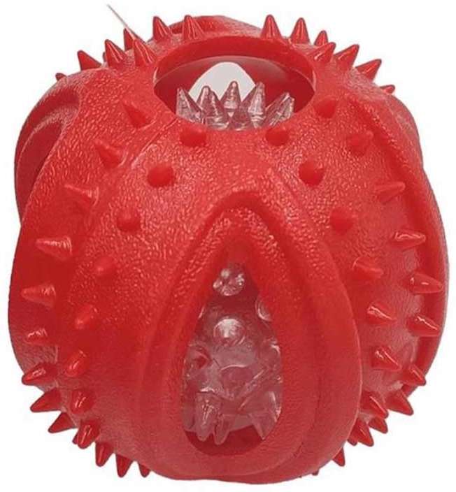 Bola com Luz Piscante Kroco Vermelha para Cães - Tam. G