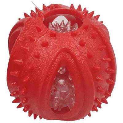 Bola com Luz Piscante Kroco Vermelha para Cães - Tam. G