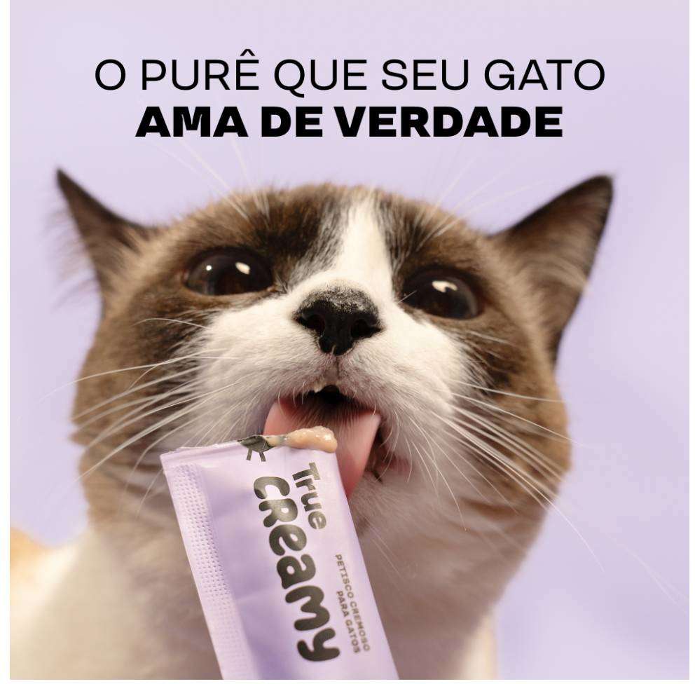 Petisco Cremoso True Creamy Sabor Salmão para Gatos - 1 Pacote (5 Unidades)