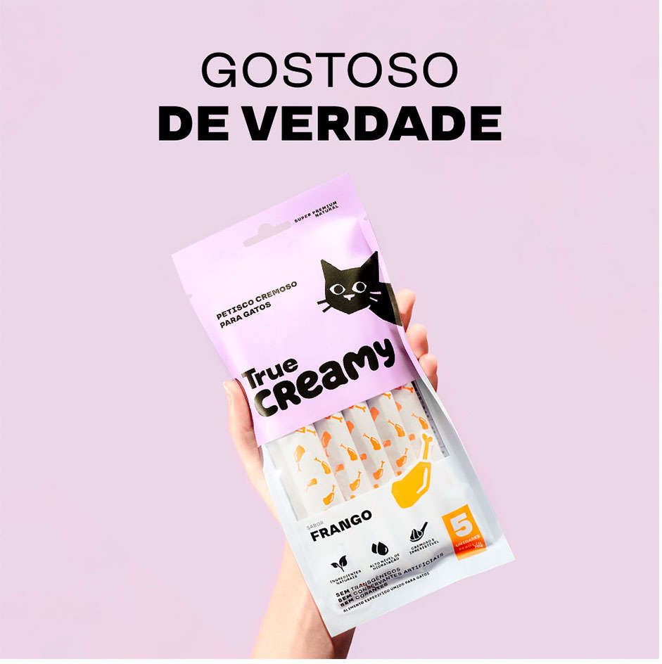 Petisco Cremoso True Creamy Sabor Frango para Gatos - 1 Pacote (5 Unidades)