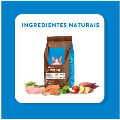 Ração Seca Quatree Supreme 7 + Salmão e Frango para Gatos idosos Castrados