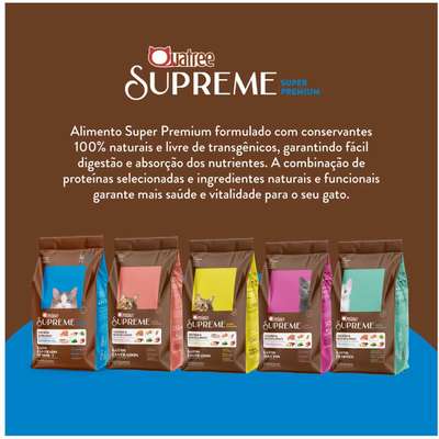 Ração Seca Quatree Supreme 7 + Salmão e Frango para Gatos idosos Castrados