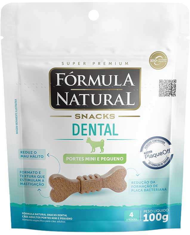 Snack Formula Natural Dental para Cães Porte Mini e Pequeno - 100 g