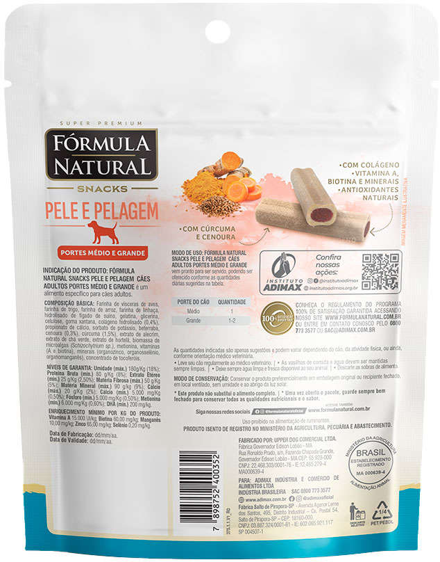 Snack Formula Natural Vitalidade para Cães Porte Mini e Pequeno - 120 g