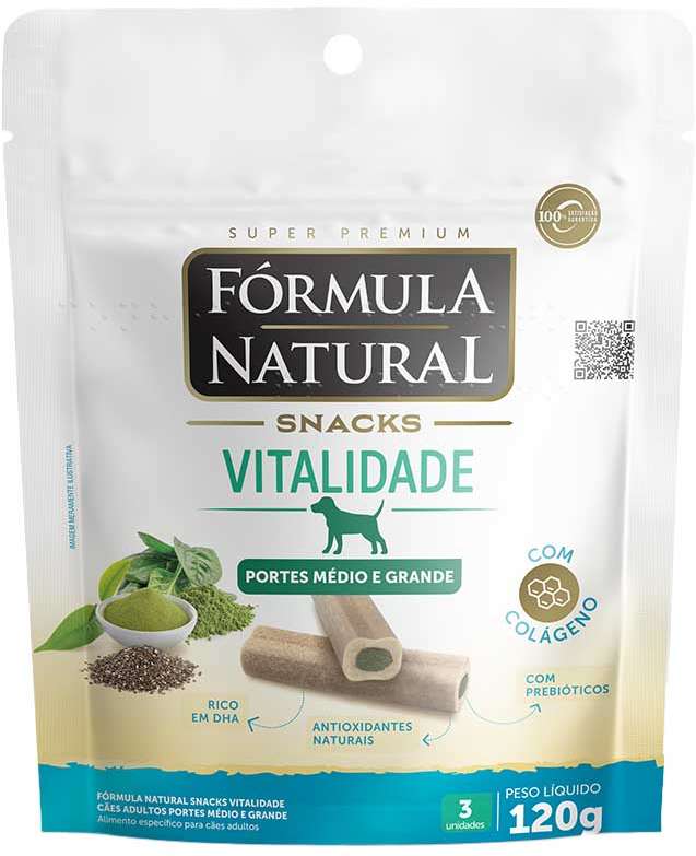 Snack Formula Natural Vitalidade para Cães Porte Médio e Grande - 120 g