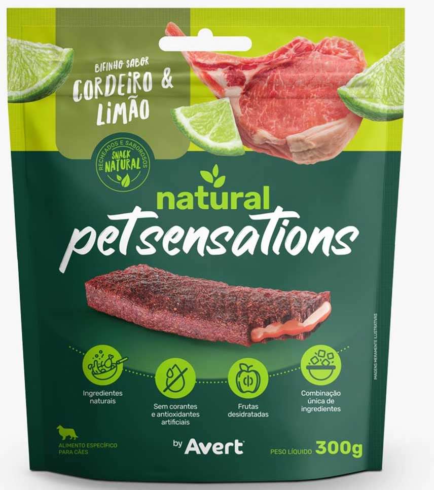 Bifinho Petitos Sensations para Cães Adultos Sabor Cordeiro e Linhaça - 65g