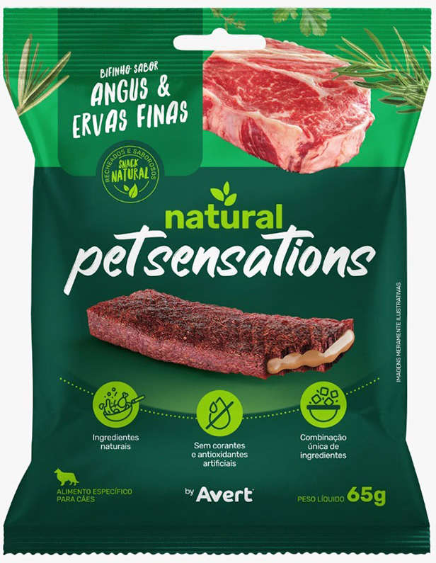Bifinho Petitos Sensations para Cães Adultos Sabor Carne e Ervas Finas - 300g