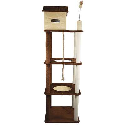 Brinquedo Arranhador Torre com 4 Andares e Casinha
