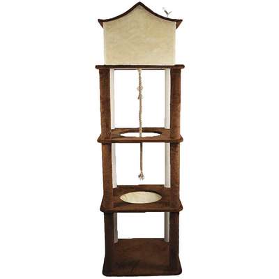 Brinquedo Arranhador Torre com 4 Andares e Casinha