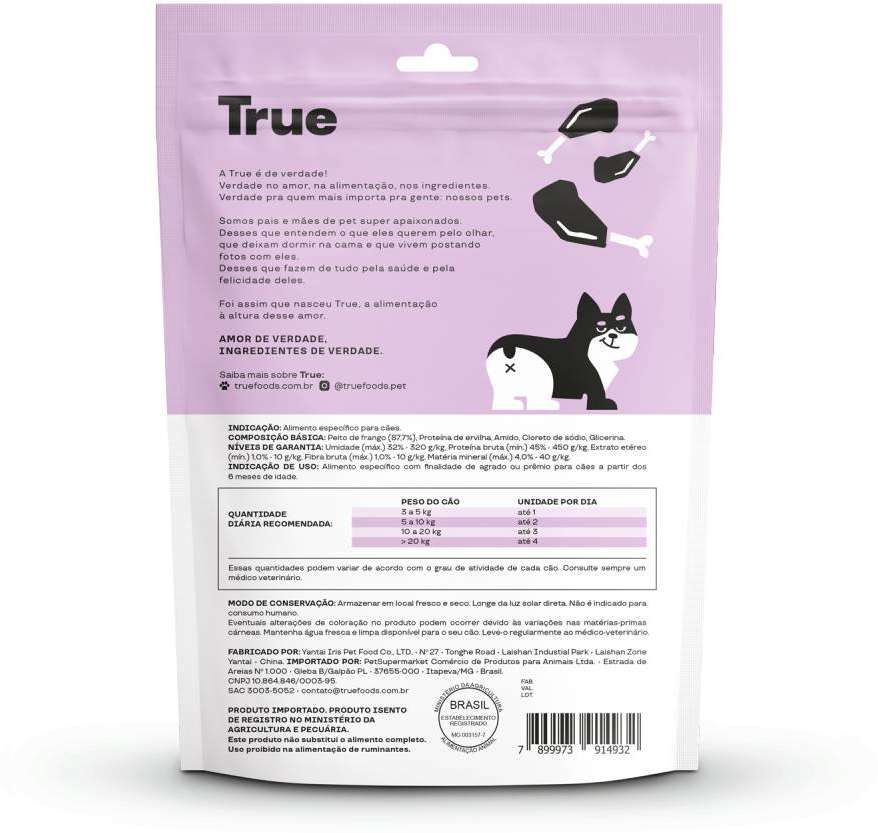 Petisco Natural True Meats Filé de Frango para Cães - 100g