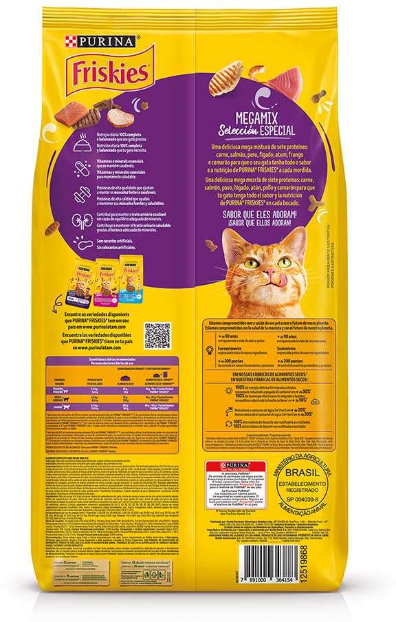 Ração Seca Nestlé Purina Friskies Megamix para Gatos Adultos - 10,1Kg